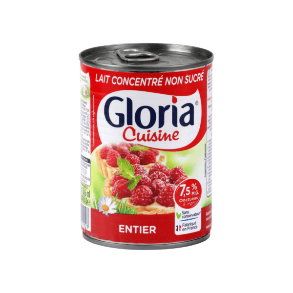 Lait Concentré Non Sucré Entier Gloria Entier 410g